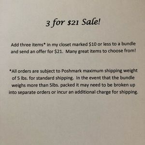 3 For $21 Sale!